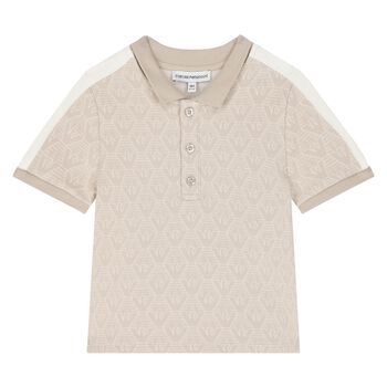 Baby Boys Beige Logo Polo Shirt