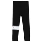 Girls Black Logo Leggings, 1, hi-res