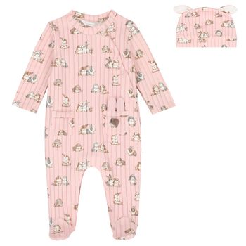 Baby Girls Pink Bunny Babygrow Set