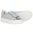 Girls Silver Logo Trainers, 1, hi-res