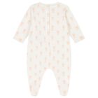 Baby Girls Ivory & Pink Teddy Bear Logo Babygrow Set, 1, hi-res