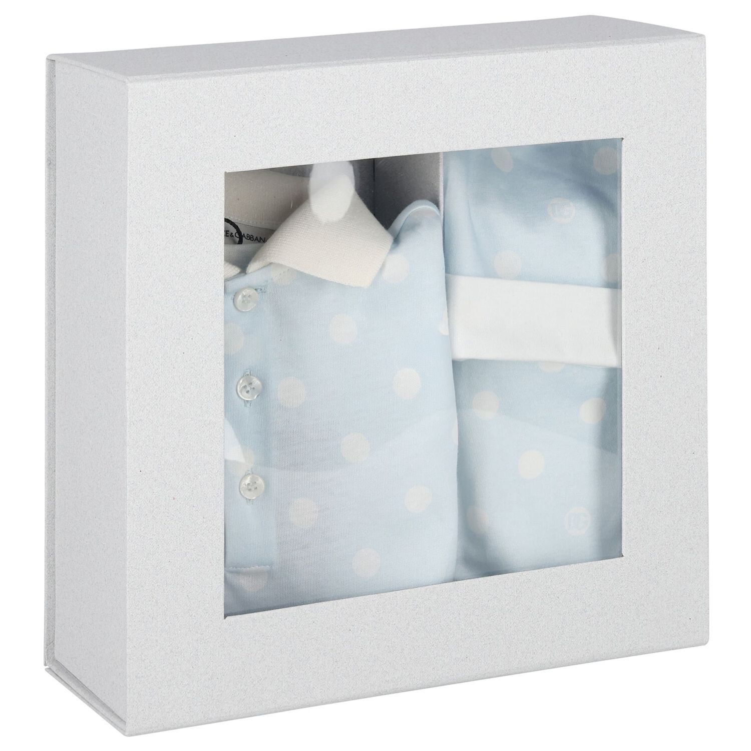 Baby Boys White & Blue Logo Babygrow Gift Set, 1, hi-res