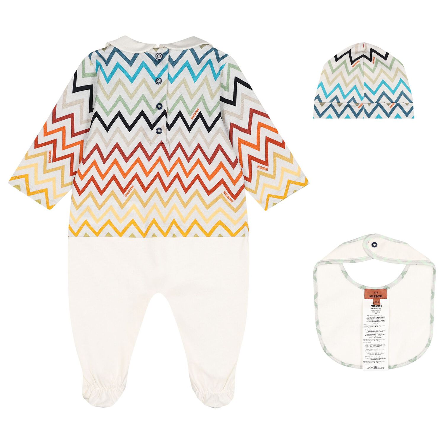 Ivory & Blue Logo Zig Zag Babygrow Gift Set, 1, hi-res