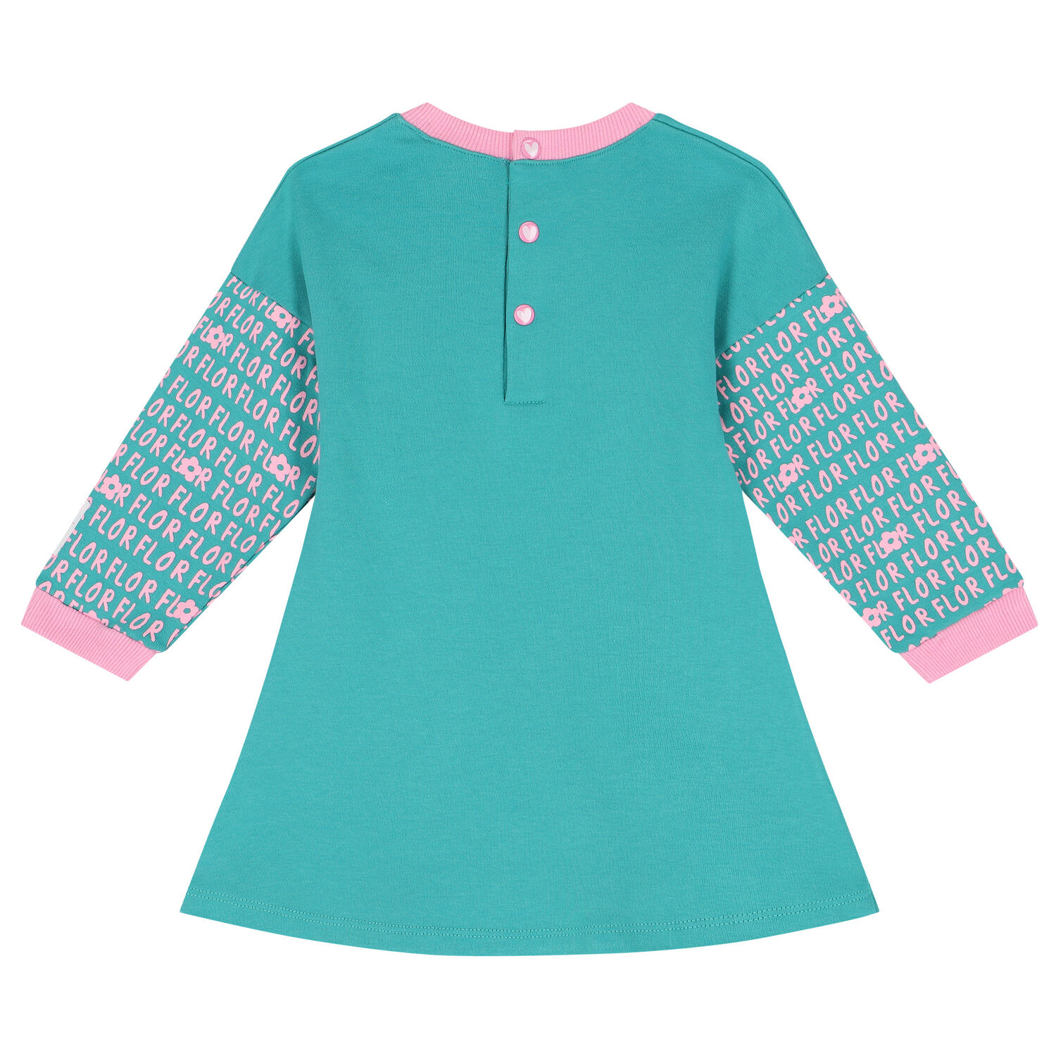 Girls Green & Pink Dress Set, 1, hi-res