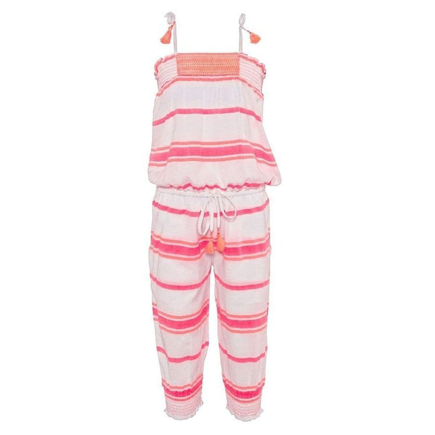 Girls Pink Multistripe Jumpsuit, 1, hi-res