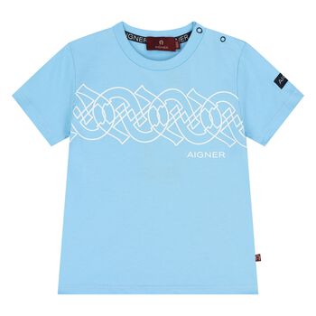 Younger Boys Blue Logo T-Shirt