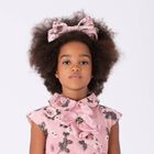 Girls Pink Floral Organza Brocade Headband, 1, hi-res