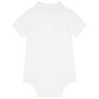Baby Boys White Logo Bodysuit, 1, hi-res