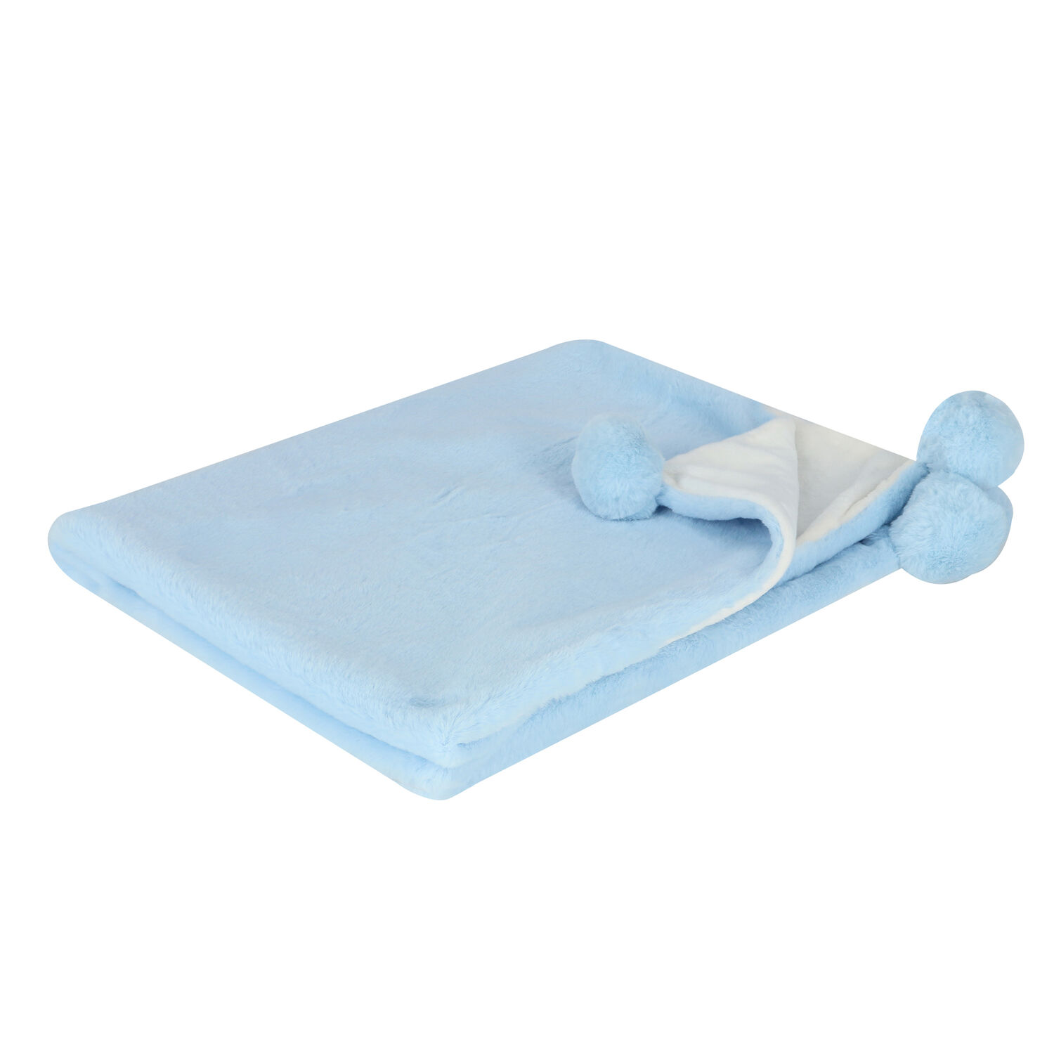 Baby Boys Blue Fur Blanket, 1, hi-res