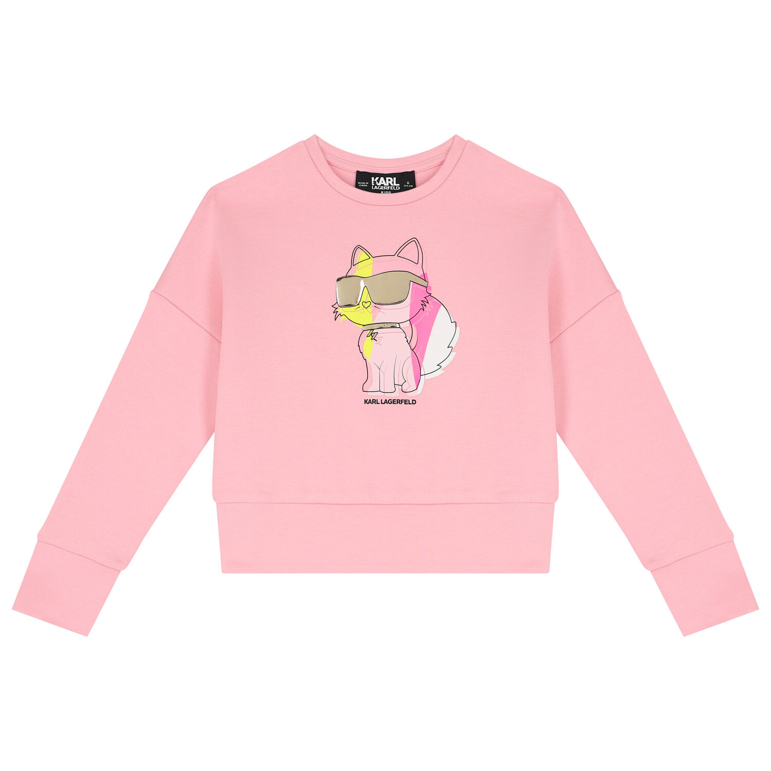 Girls Pink Choupette Logo Sweatshirt, 1, hi-res