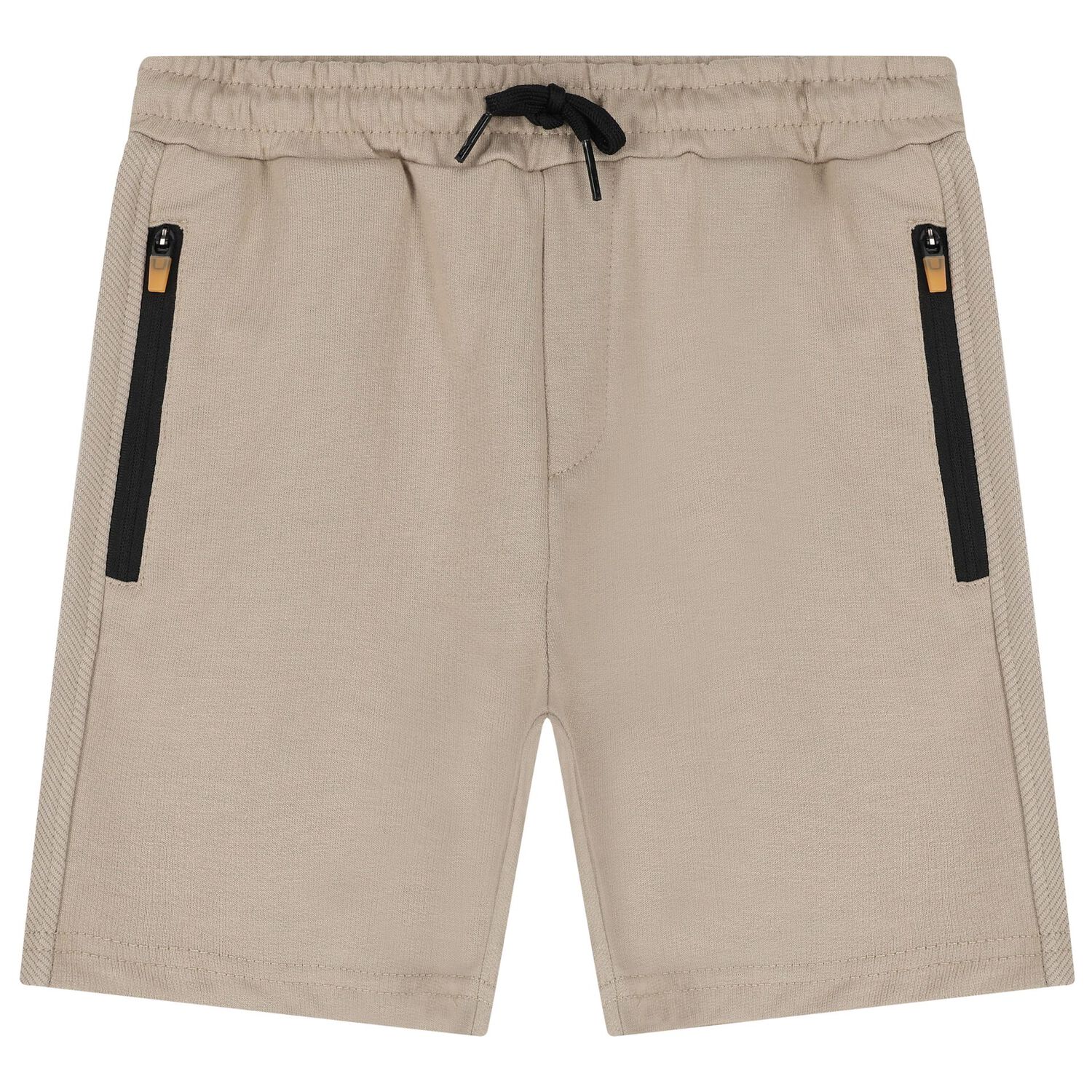 Boys White & Beige Shorts Set, 1, hi-res