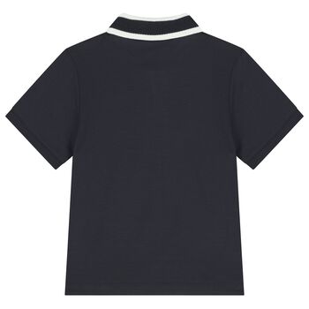 Boys Navy Blue Logo Polo Shirt 