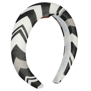 Girls Black & White Zigzag Headband