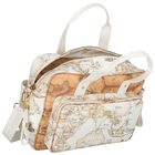 White & Beige Geo Map Baby Changing Bag, 1, hi-res