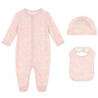 Baby Girls Pink & White Paisley Babygrow Set, 2, hi-res