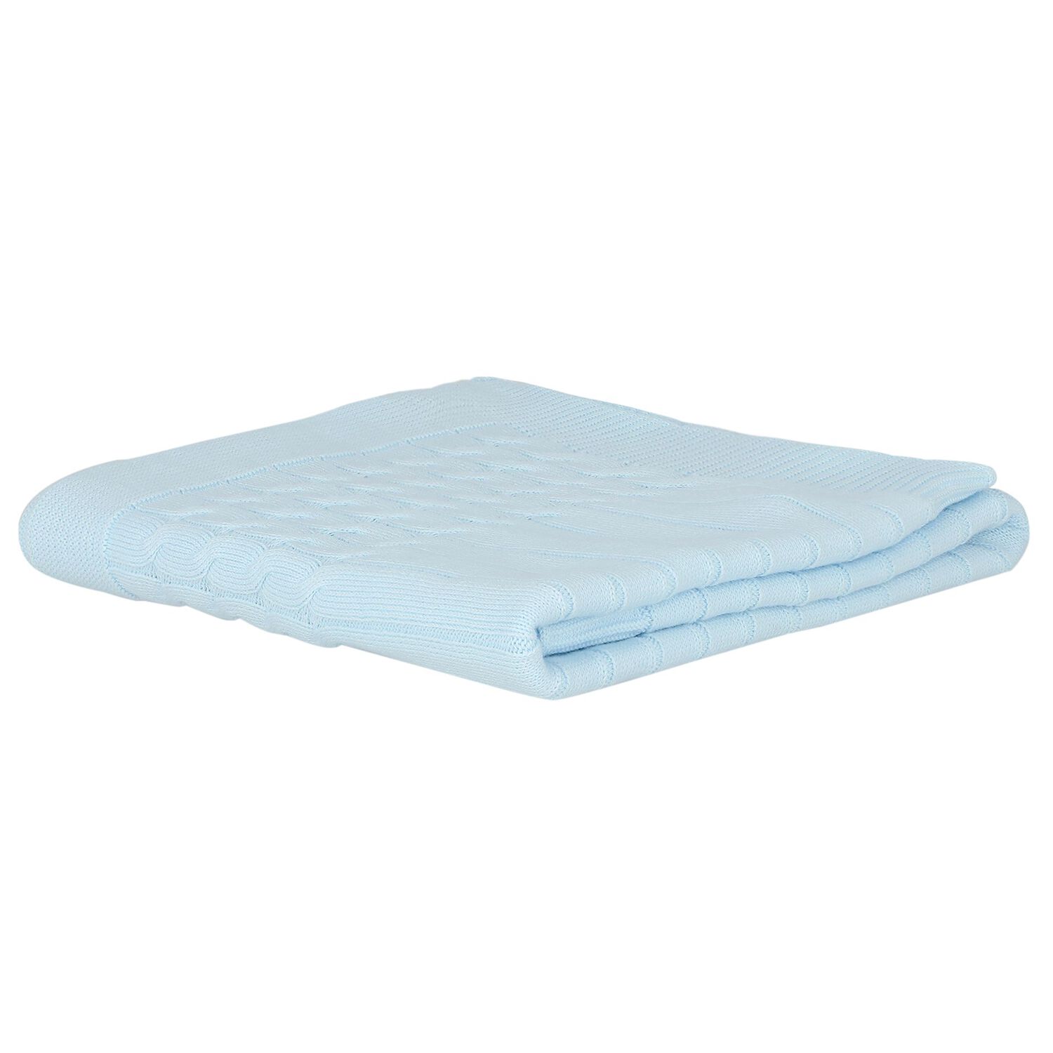 Baby Boys Blue Knit Blanket, 2, hi-res image number null