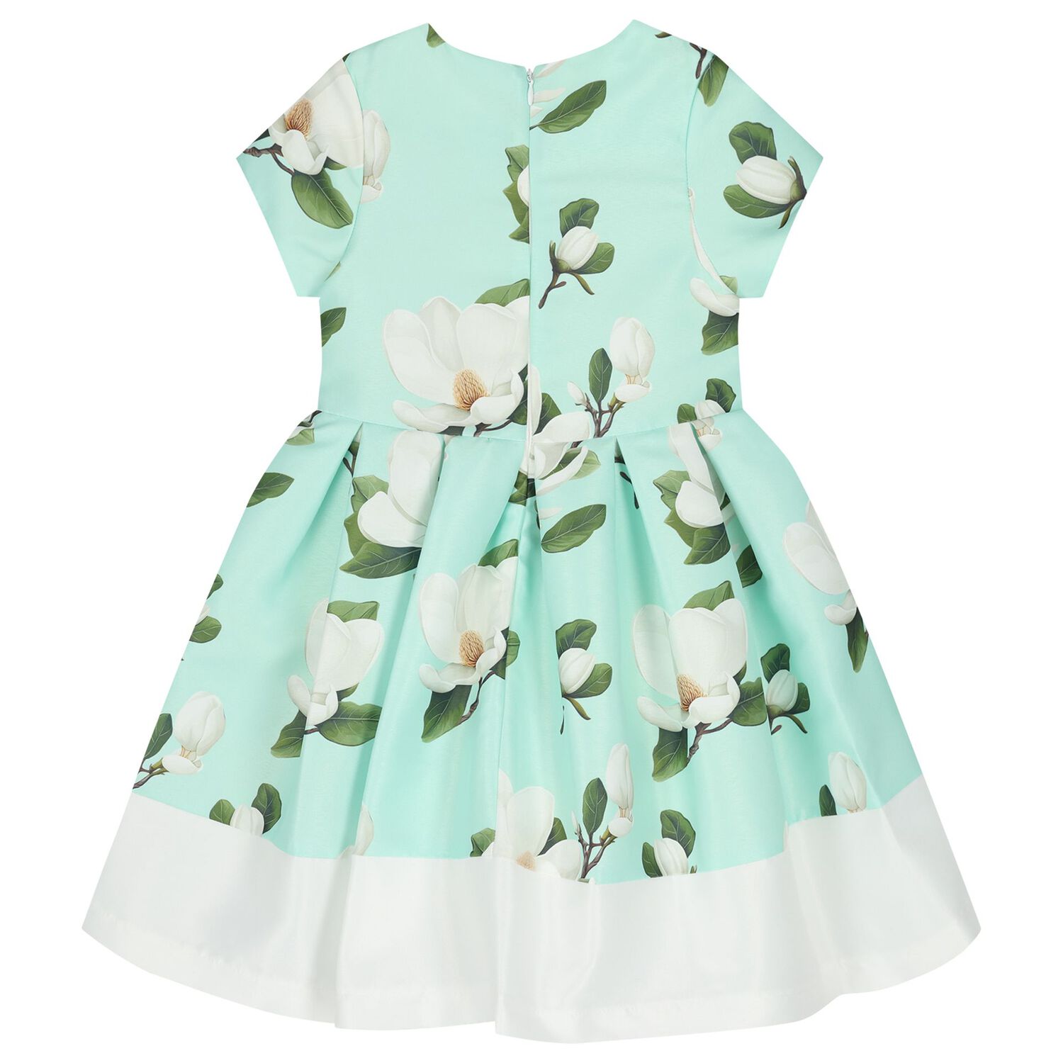 Girls Mint Green Floral Dress, 1, hi-res