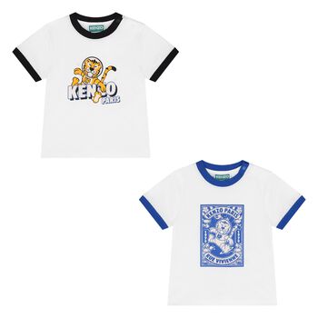 Younger Boys White Tiger T-Shirts ( 2-Pack )
