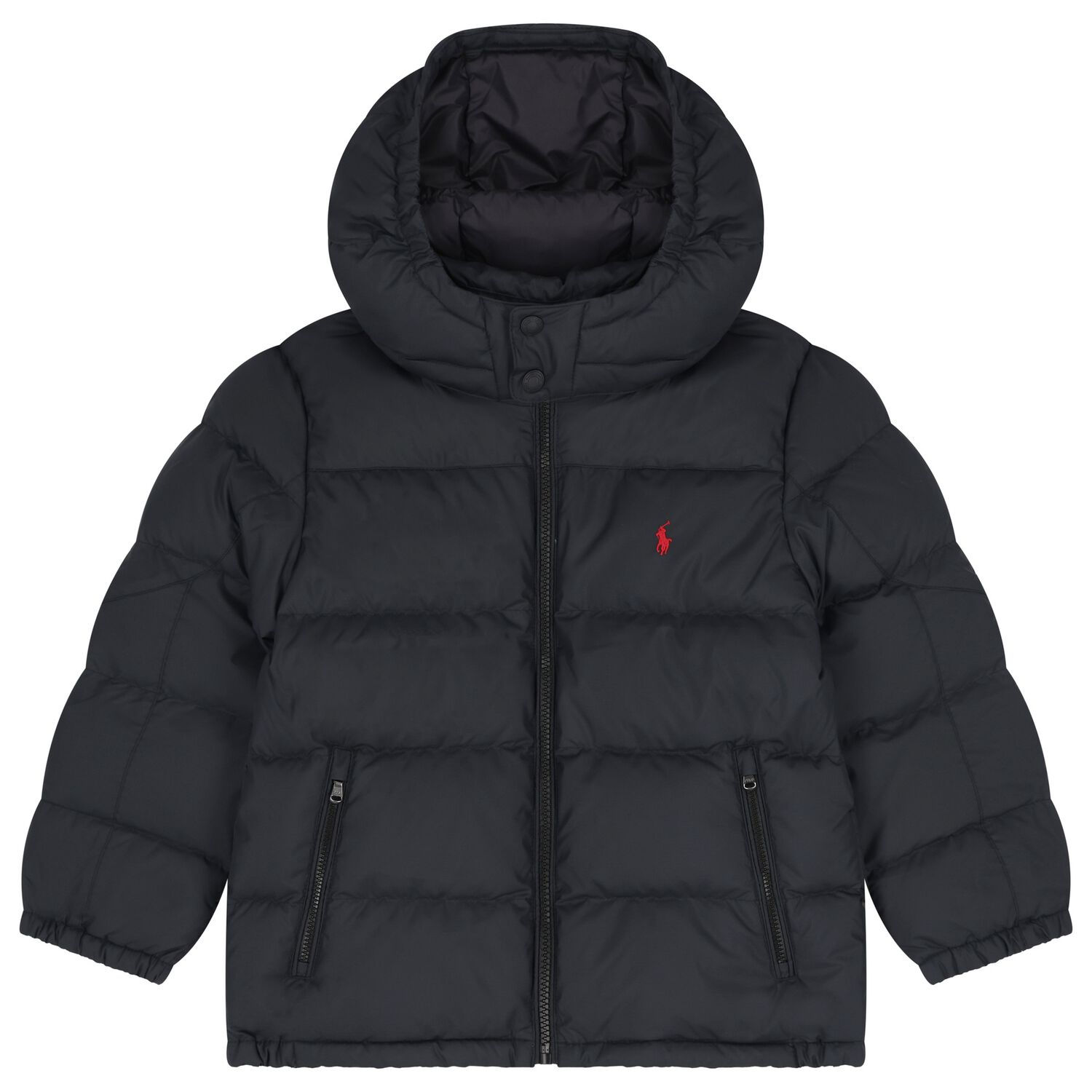 Boys Black Logo Puffer Jacket, 1, hi-res image number null