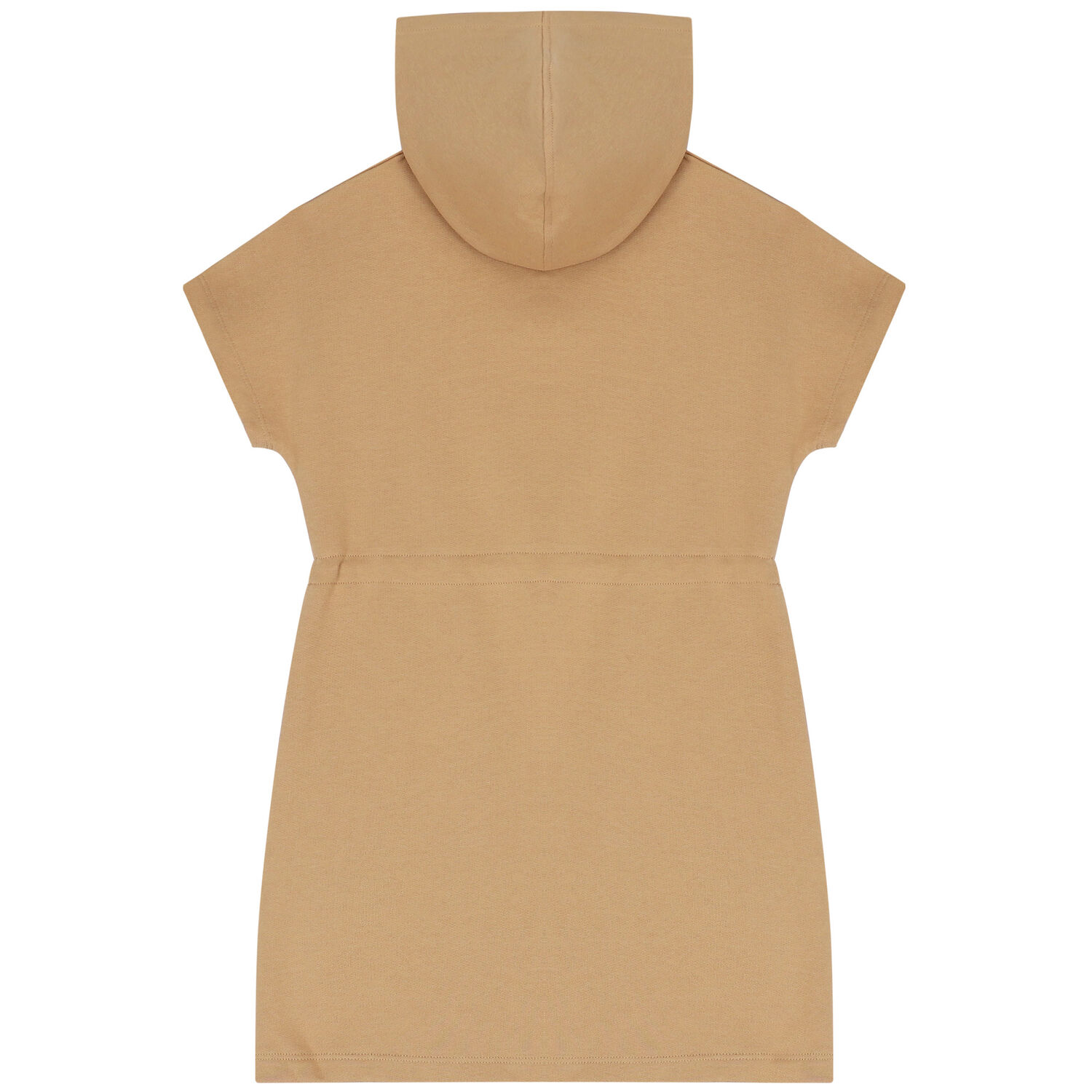 Girls Beige Logo Hooded Dress, 2, hi-res