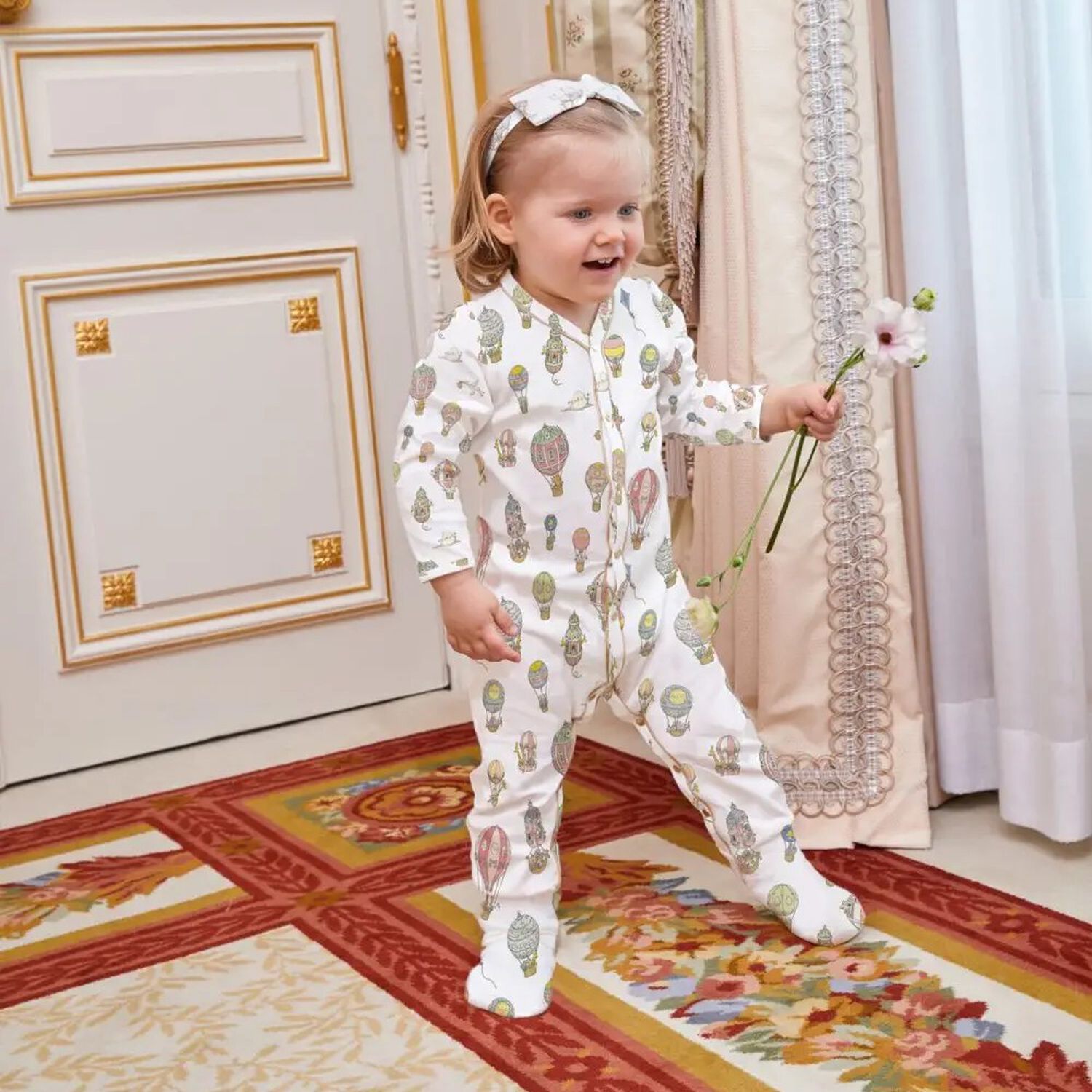 Ivory Hot Air Balloons Babygrow, 1, hi-res