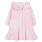 Younger Girls Pink & White Logo Hooded Dress, 1, hi-res
