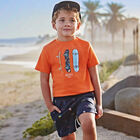 Boys Orange & Navy Skateboard Shorts Set, 2, hi-res