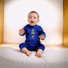 Baby Boys Blue Polo Bear Romper, 1, hi-res