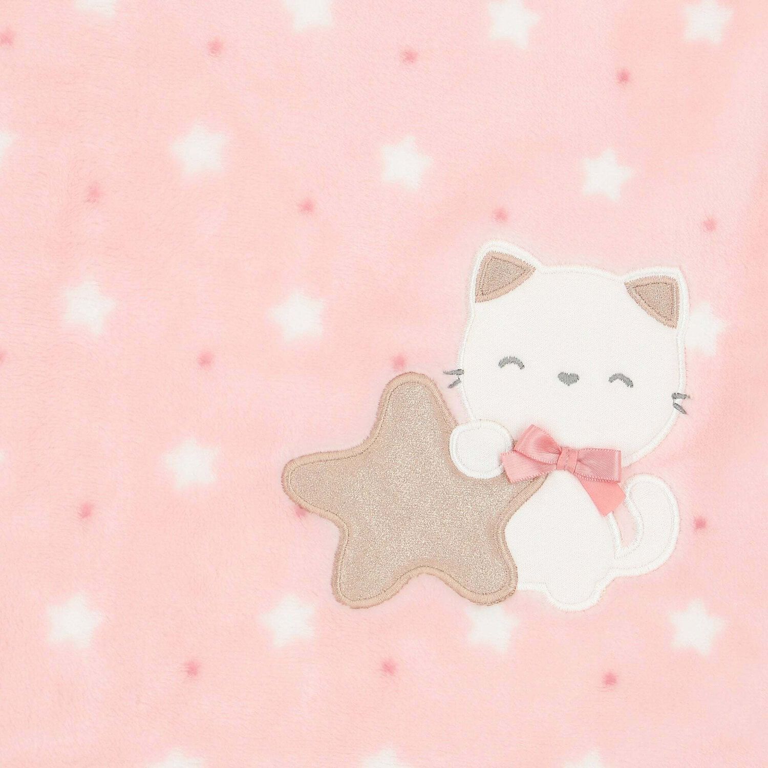 Baby Girls Pink Cat Blanket, 1, hi-res image number null