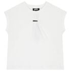 Girls White Logo T-Shirt, 2, hi-res