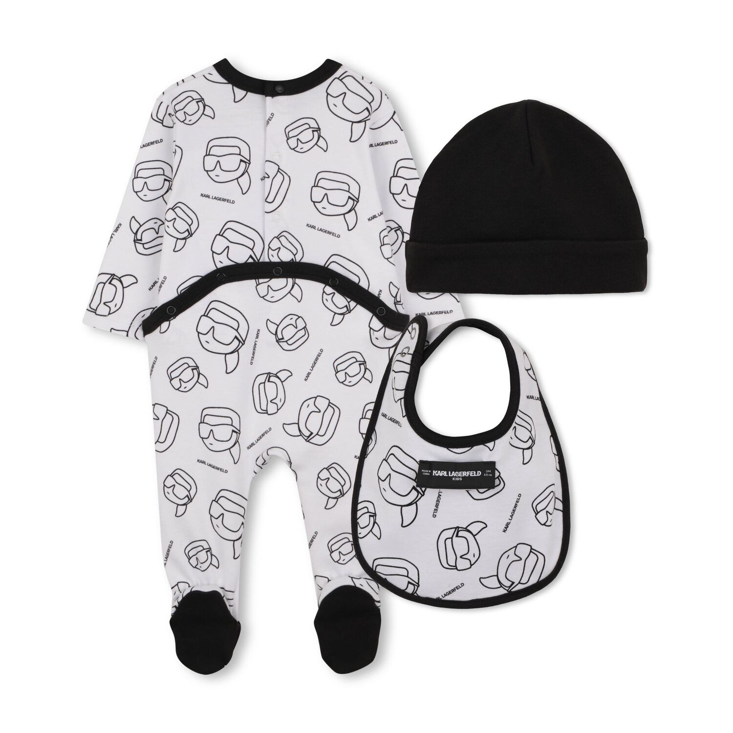 Baby Boys White & Black Ikonik Babygrow Gift Set, 1, hi-res