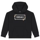 Black Logo Hooded Top, 1, hi-res