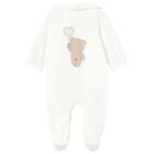 Baby Girls Ivory Teddy Bear Babygrow Set, 1, hi-res