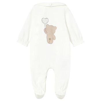 Baby Girls Ivory Teddy Bear Babygrow Set