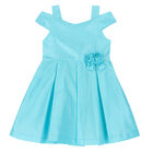 Girls Blue Flower Dress, 1, hi-res