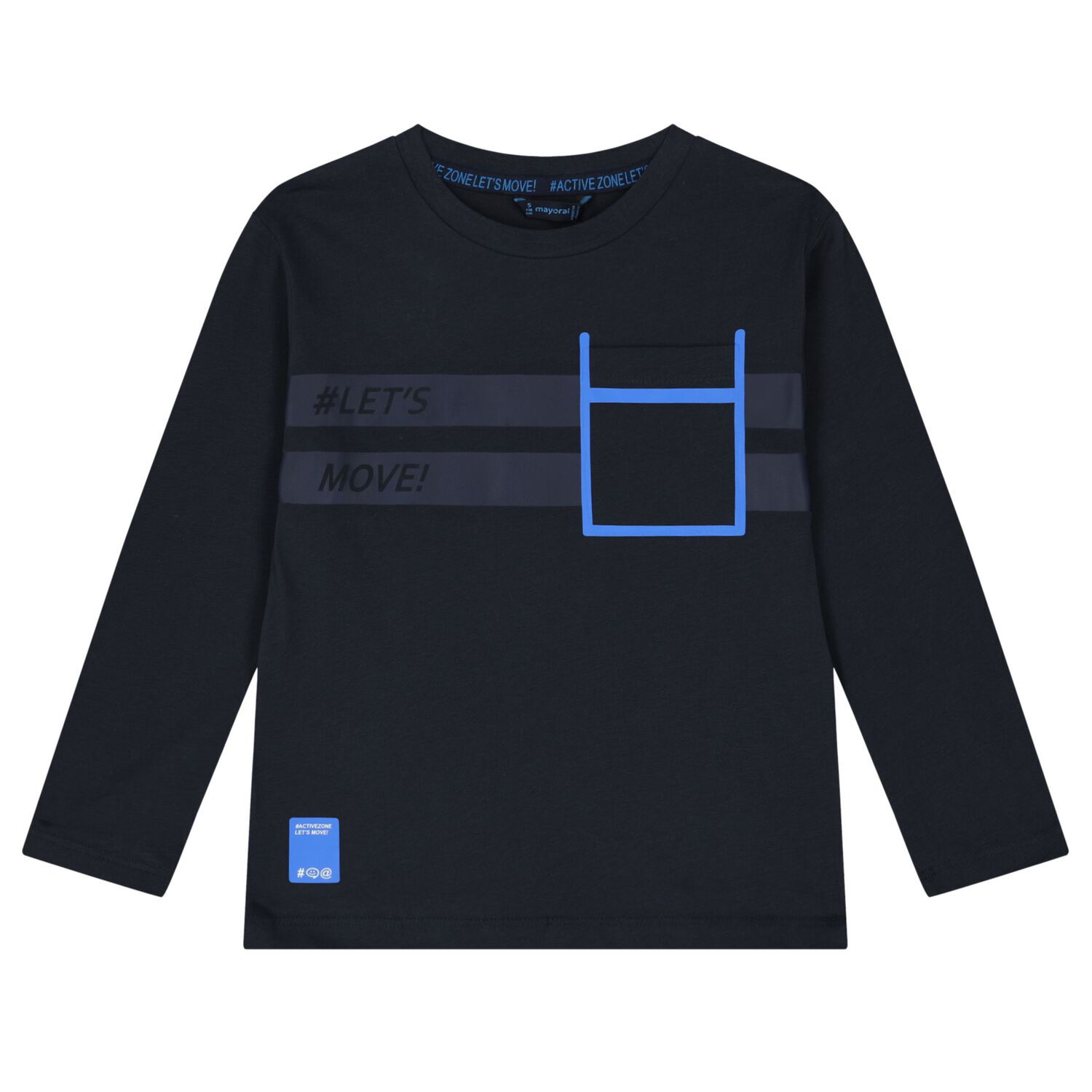 Boys Navy Blue Long Sleeve Top, 1, hi-res image number null