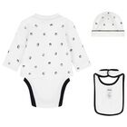 Baby Boys White & Black Bodysuit Set, 1, hi-res