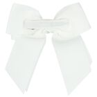 Girls White Bow Hairclip, 4, hi-res