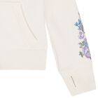 Girls Ivory Logo Hooded Zip Up Top, 1, hi-res