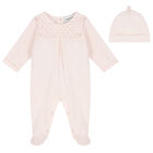 Pink Logo Babygrow Set, 1, hi-res
