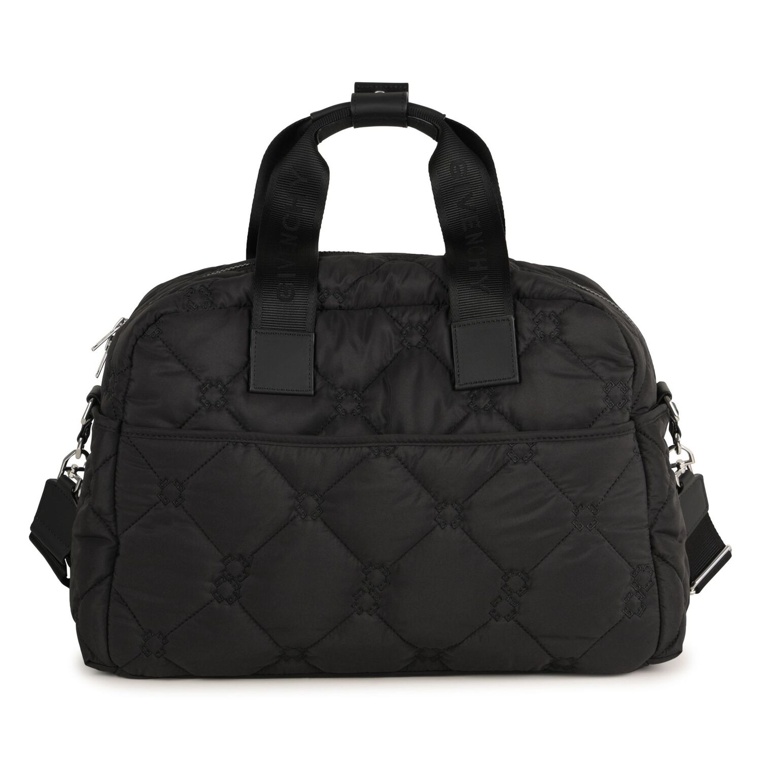 Black Logo Quilted Baby Changing Bag, 1, hi-res image number null