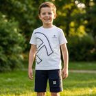 Boys Navy Blue Logo Shorts, 2, hi-res