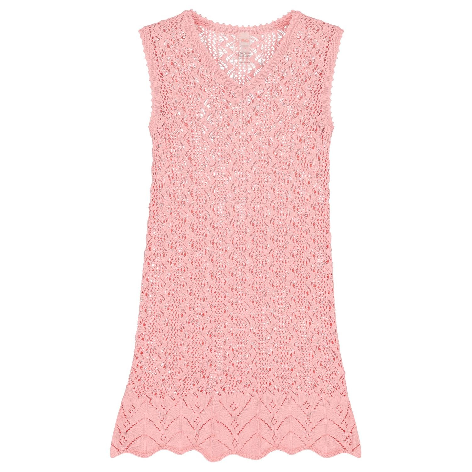 Girls Pink Knitted Dress, 1, hi-res