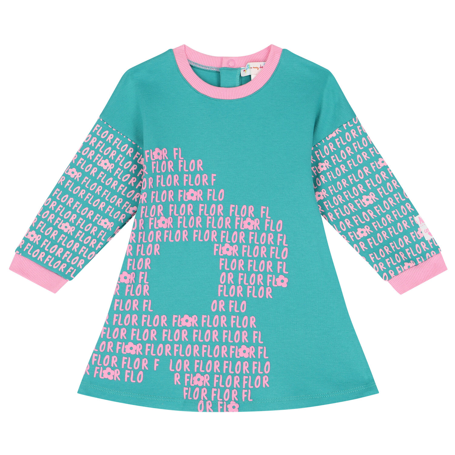 Girls Green & Pink Dress Set, 1, hi-res