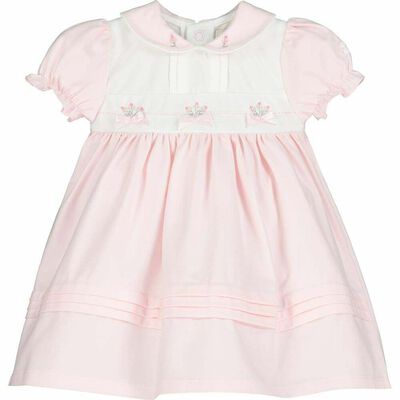 Baby Girls Pink & White Dress Set