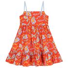 Girls Red Tiered Dress, 1, hi-res