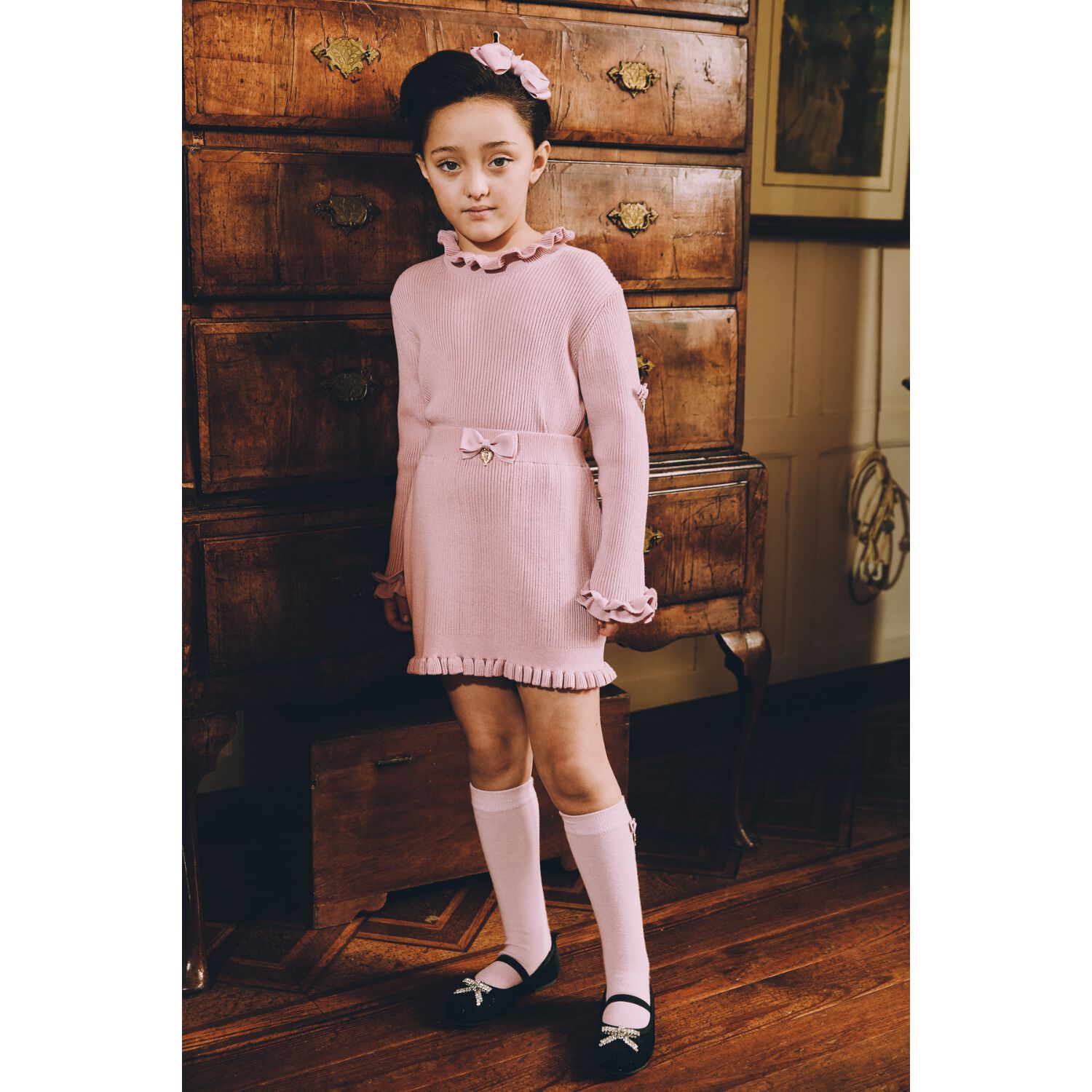 Girls Black Embellished Shoes, 1, hi-res image number null