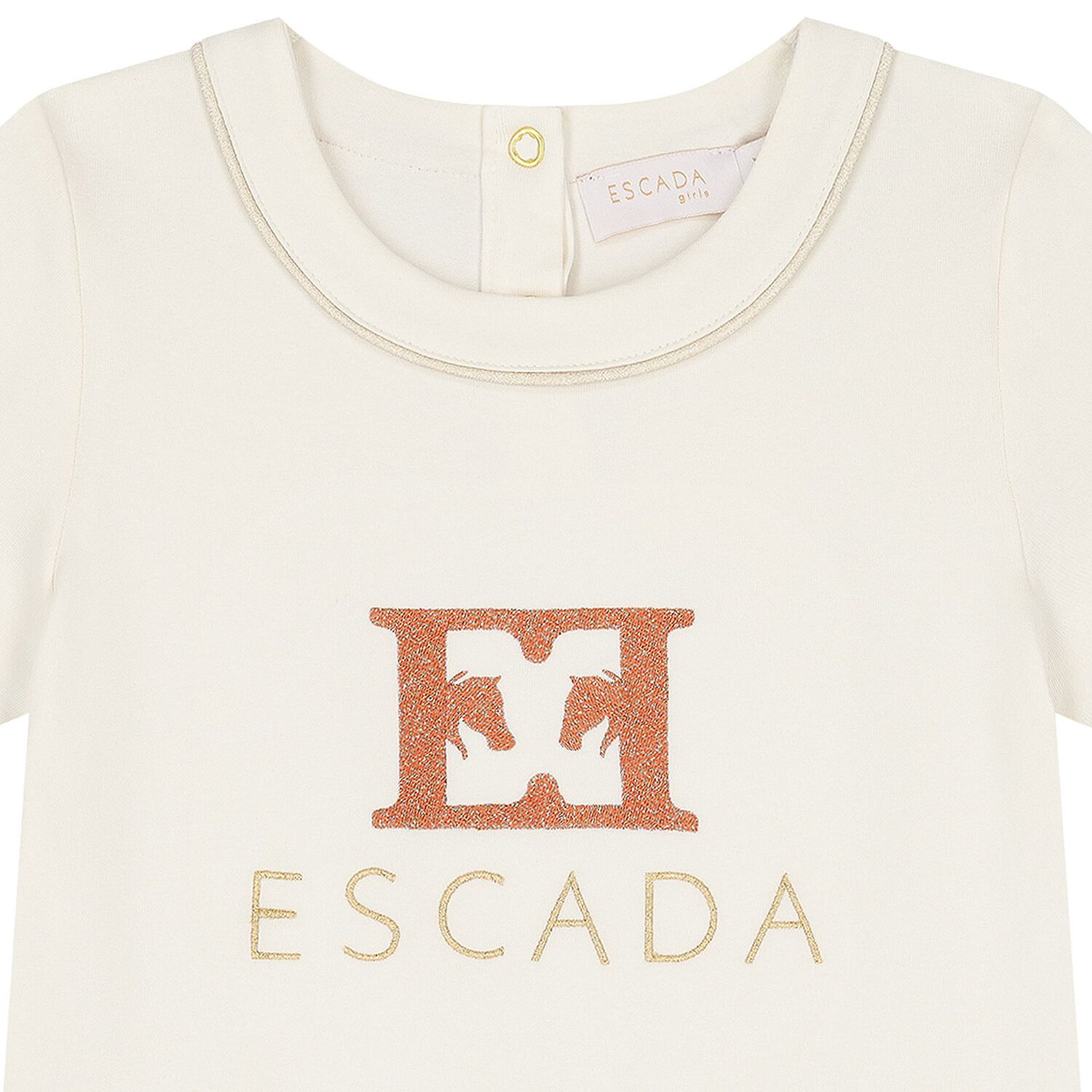 Girls Ivory Logo T-Shirt, 1, hi-res