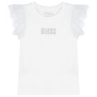 Girls White Logo Tulle T-Shirt, 1, hi-res