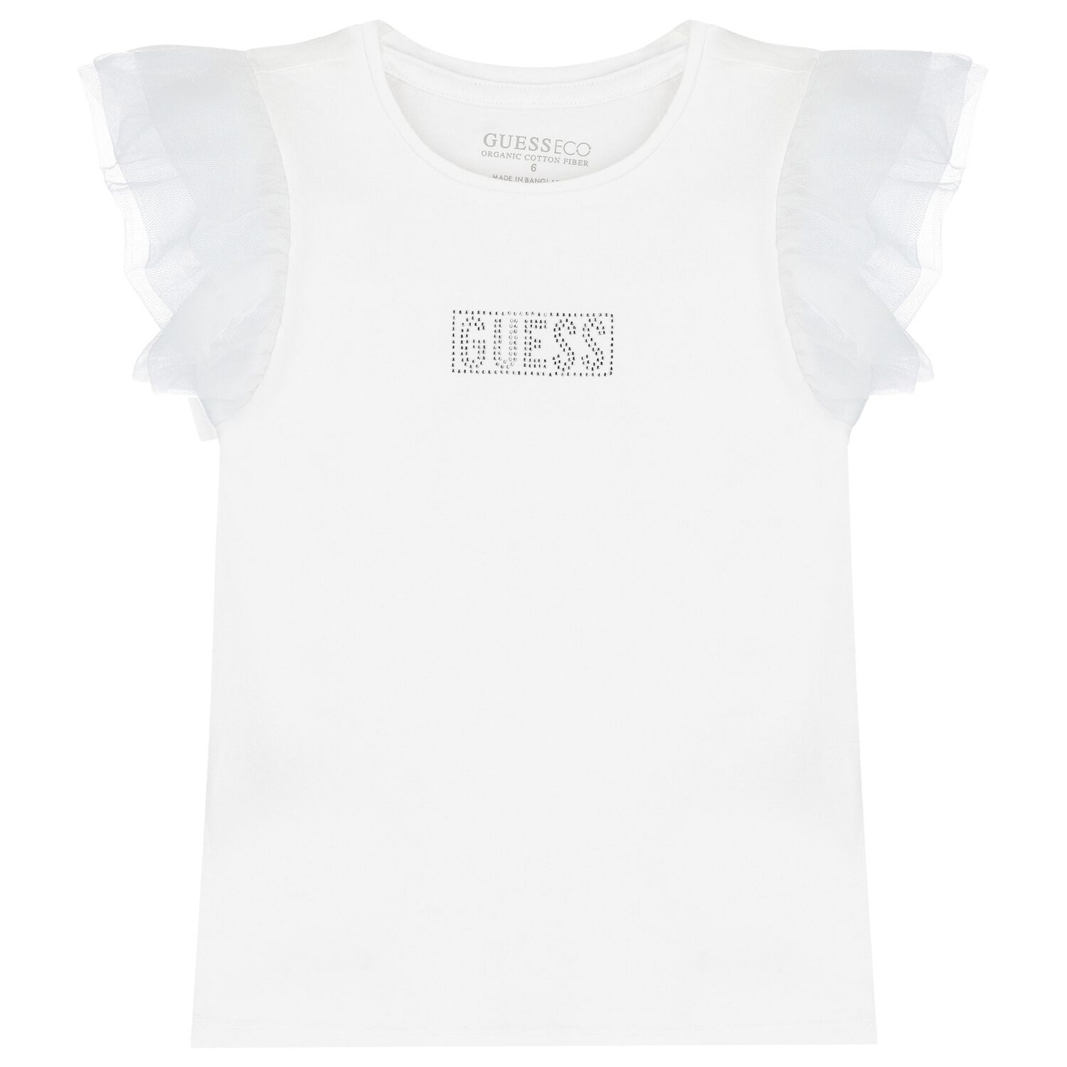Girls White Logo Tulle T-Shirt, 1, hi-res